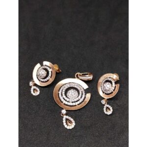 18K Ladies Fancy Rose Pendant Set