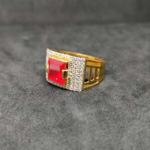 916 Men's colour stone gold ring