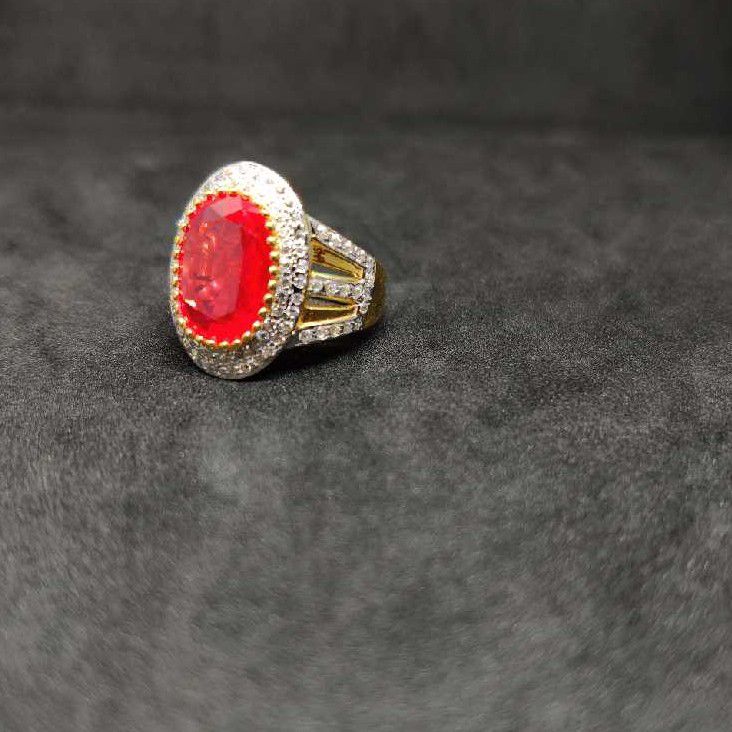 916 Men's colour stone gold ring
