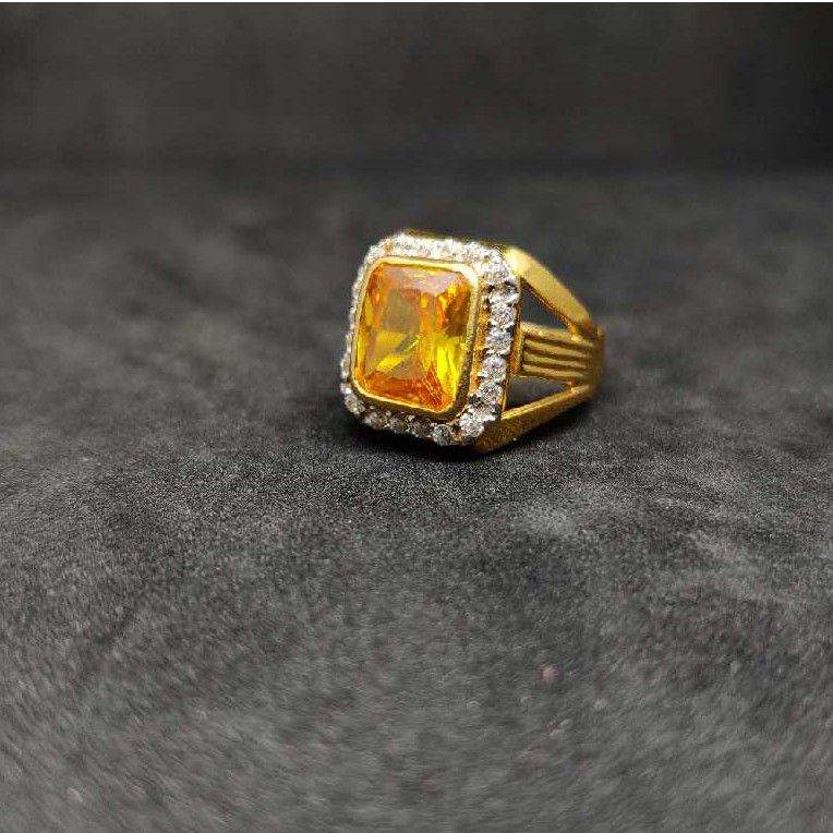 916 Men's colour stone gold ring