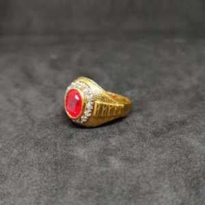 916 Men's colour stone gold ring