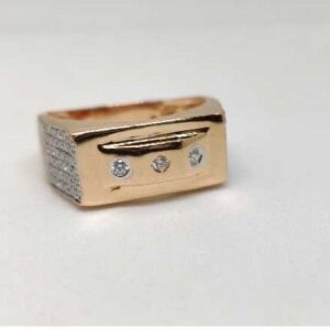 18k men's rose gold ring