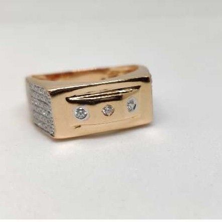 18k men's rose gold ring