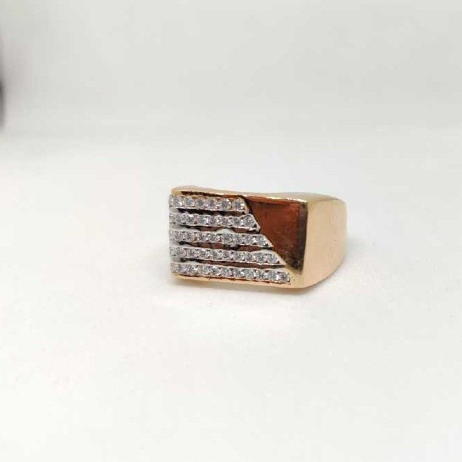 18k men's rose gold ring