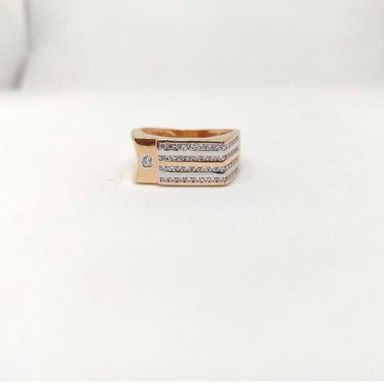 18k men's rose gold ring