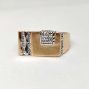18k men's rose gold ring