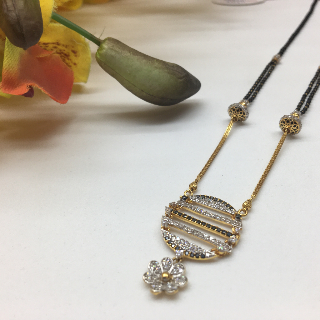 916 gold Cz Mangalsutra Dokiya