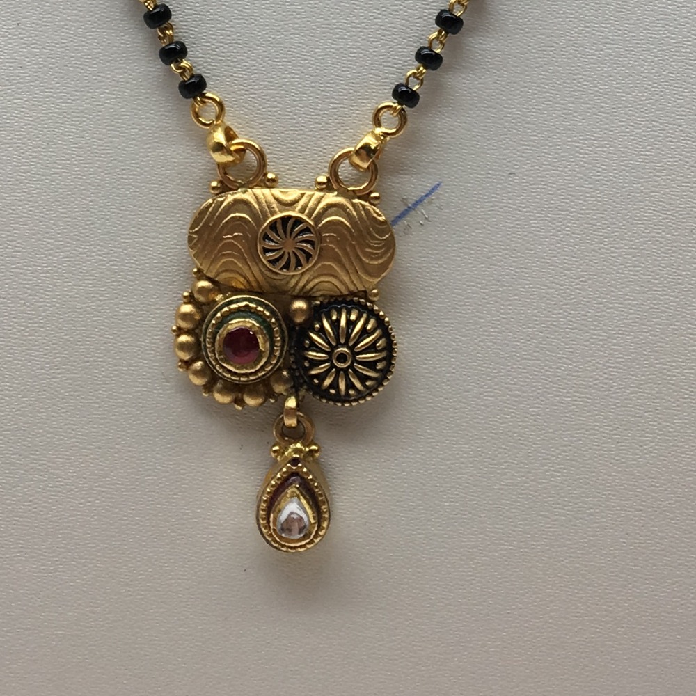 916 gold antique singal line mangalsutra dokiya - Image 2