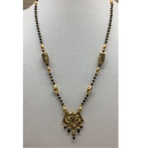 22kt antique singal line mangalsutra dokiya