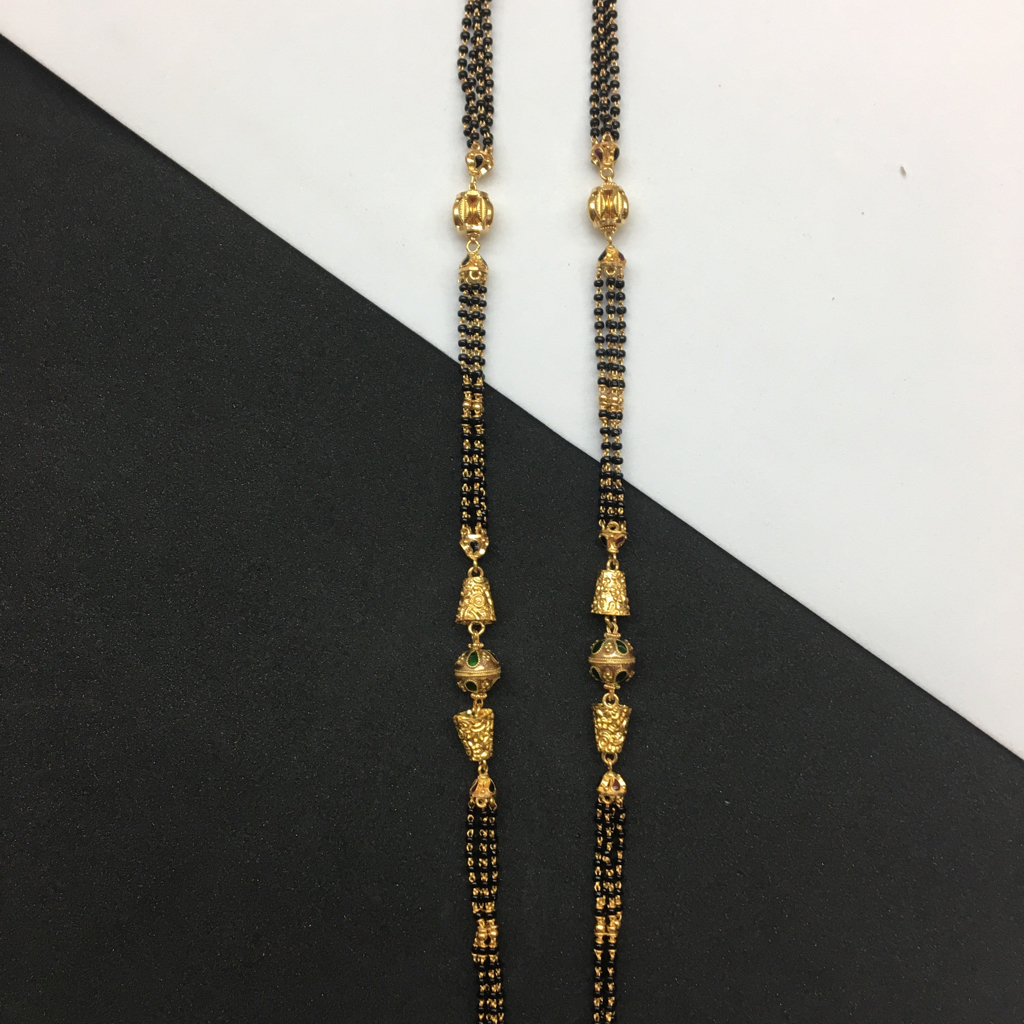 stylish design of 22kt antique bunch mangalsutra ser