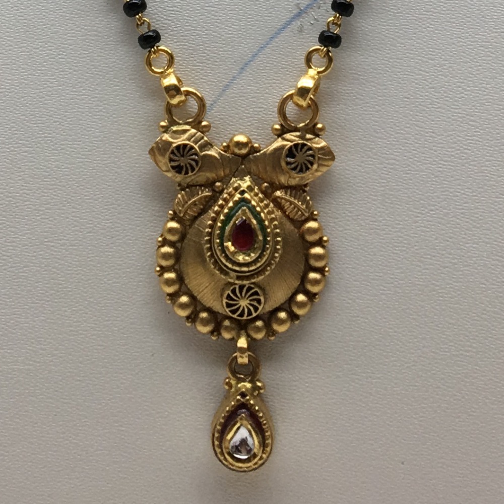 designer pieces of 22kt antique mangalsutra dokiya - Image 2