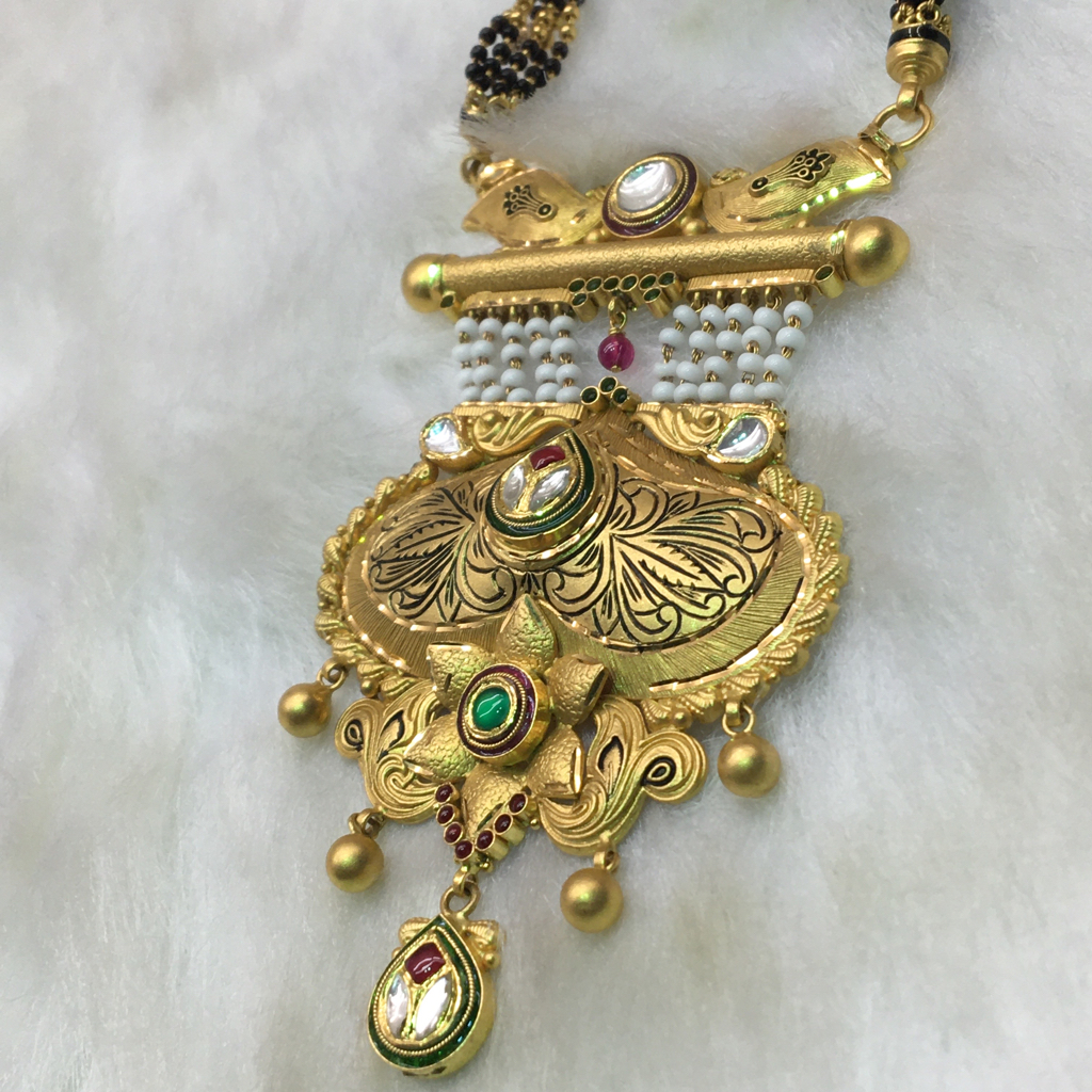 22ct latest antique mangalsutra for bride - Image 2