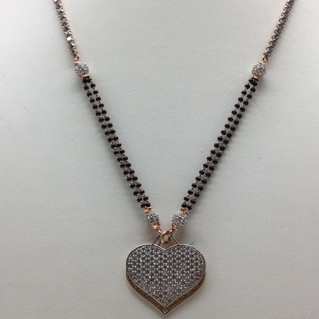 18CT ROSEGOLD HEART SHAPE MANGALSUTRA DOKIYA