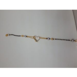 916 Gold CZ Heart Design Mangalsutra Bracelet IO-B006