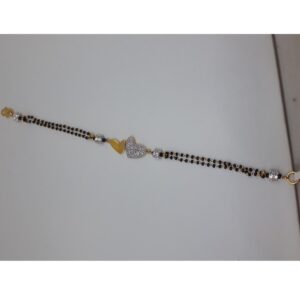 916 Gold CZ Heart Design Mangalsutra Bracelet IO-B004