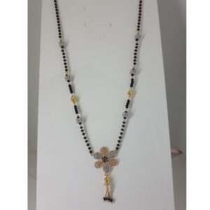 916 Gold CZ Flower Design Mangalsutra IO-030