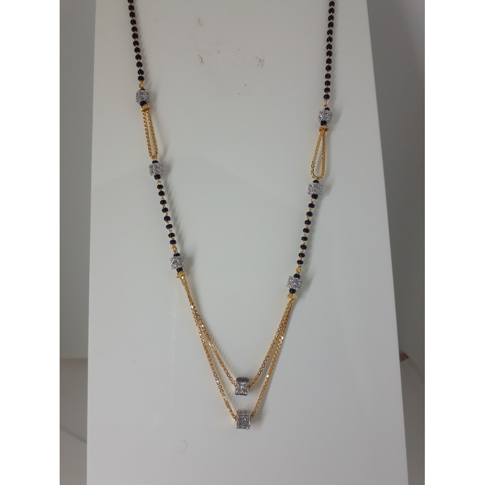 916 Gold CZ Light Weight Mangalsutra IO-029