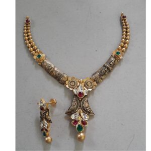 22KT Gold Ladies Designer Necklace Set Yellow