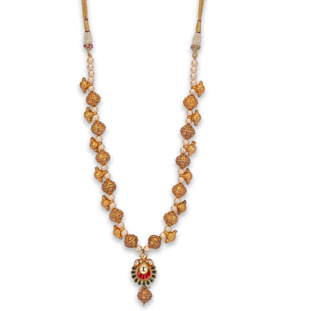 925 silver traditional meenakari necklace set with garnet stone