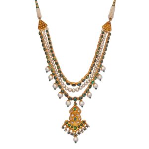 925 silver  moissanite and pearl necklace set