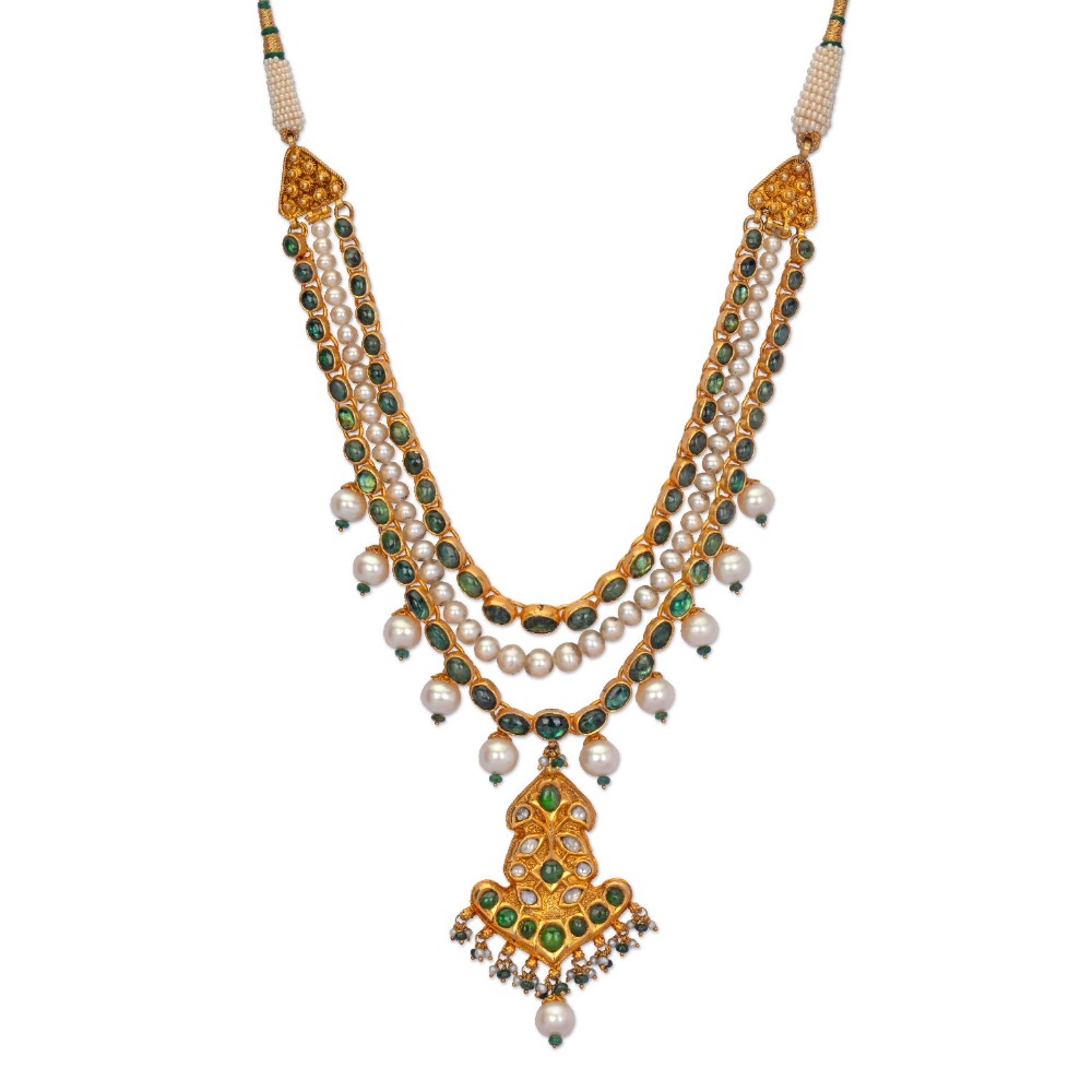 925 silver  moissanite and pearl necklace set