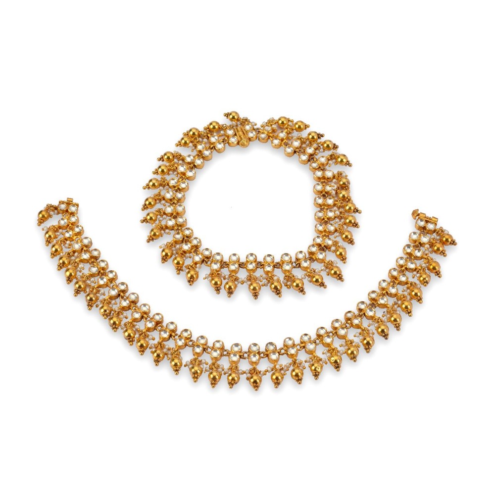 925 silver dazzling pair of khakho moti payal