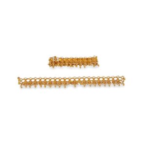 925 silver gold plated moissanite stone payal