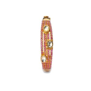 925 silver ruby & moissanite stone bracelet