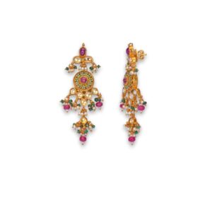925 silver moissanite stone with khakho moti pendant set