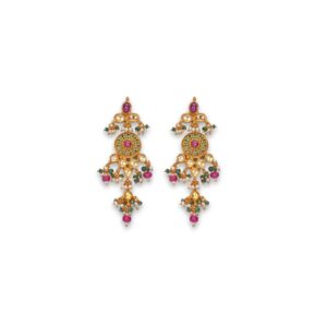925 silver moissanite stone with khakho moti pendant set