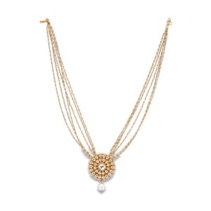 925 silver cultured pearls & khakho moti pendant set