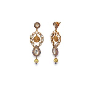 925 silver blue sapphire with pearl earring