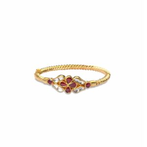 925 silver moissanite & small ruby bangle bg0003-1