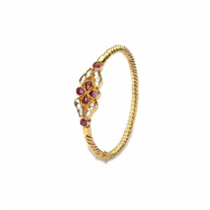 925 silver moissanite & small ruby bangle bg0003-1