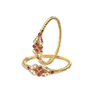 925 silver moissanite & small ruby bangle bg0003-1