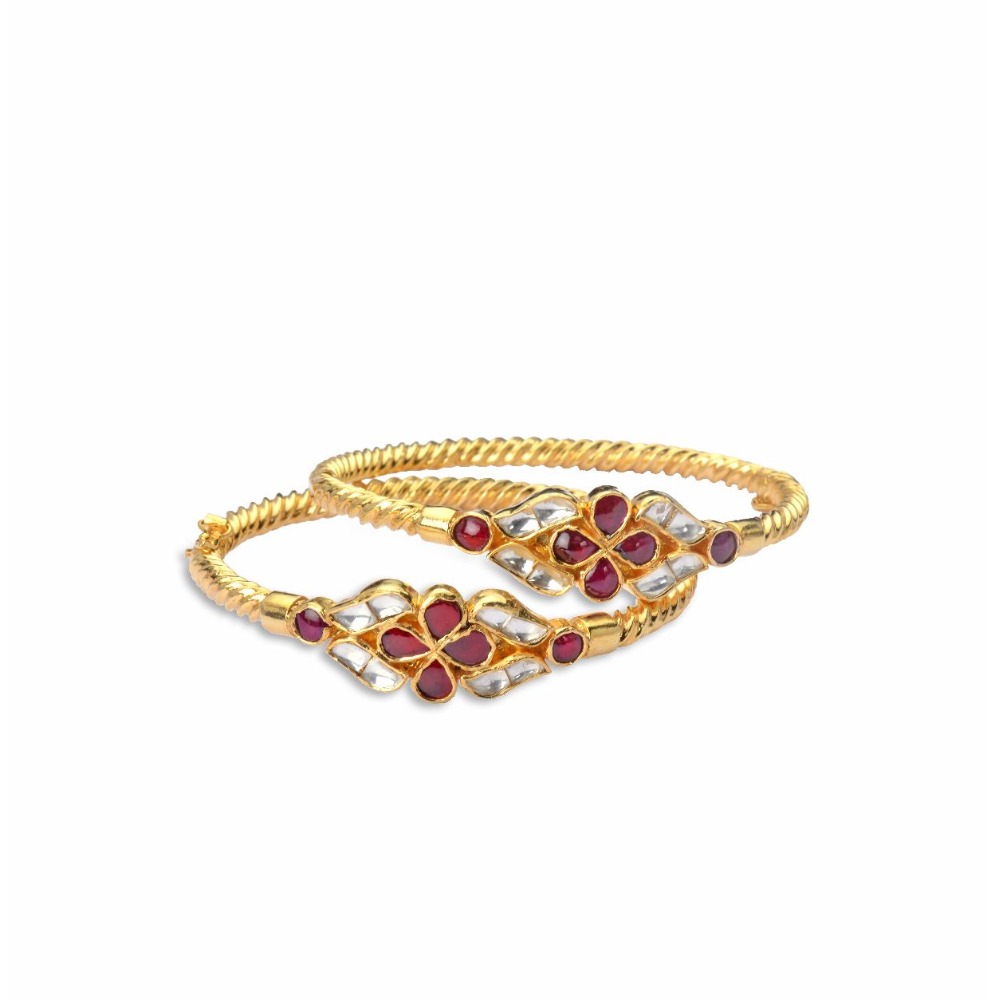925 silver moissanite & small ruby bangle bg0003-1