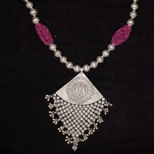 938 silver ruby stone necklace
