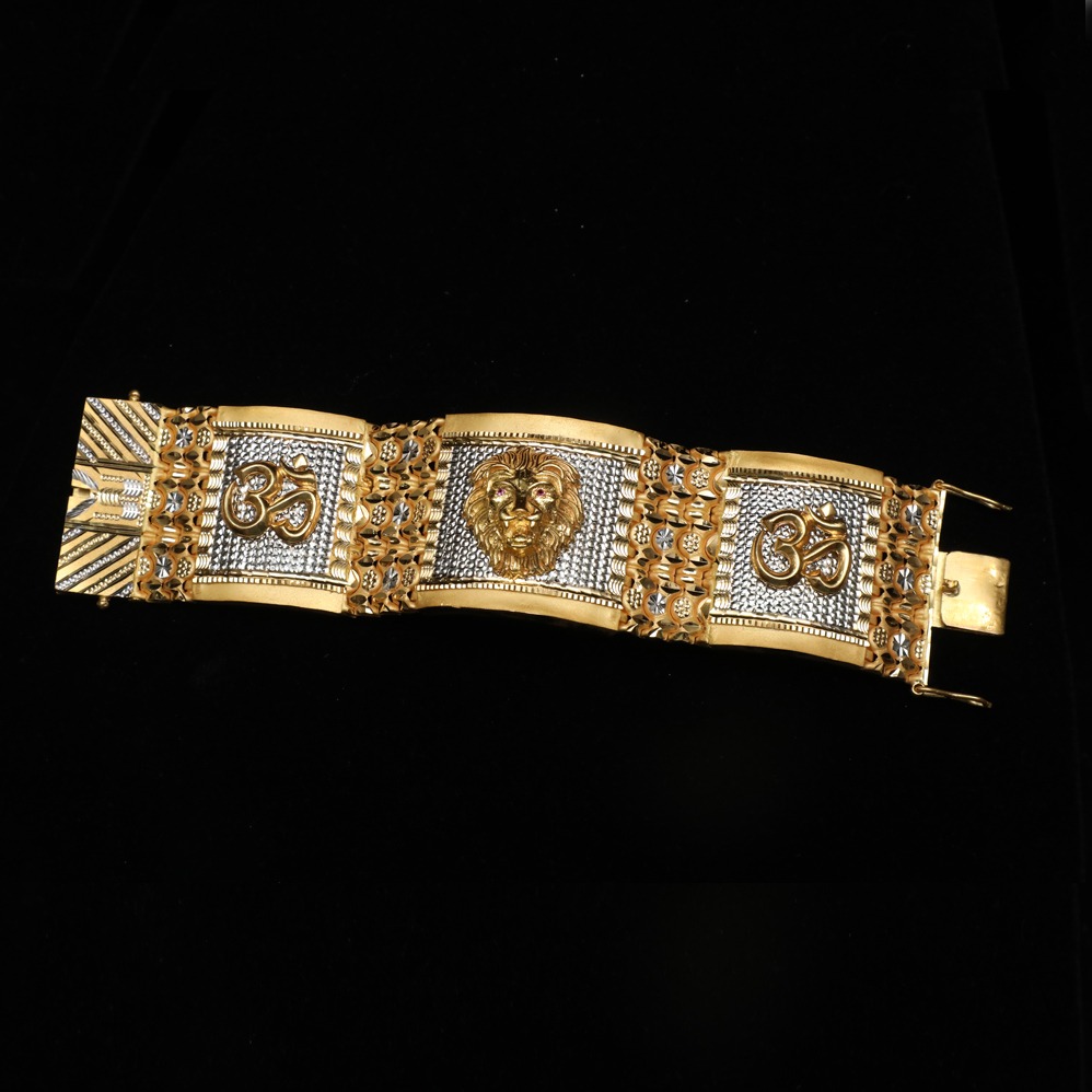 916 Gold Designer Om Design Bracelet Lucky ML-B011 - Image 2