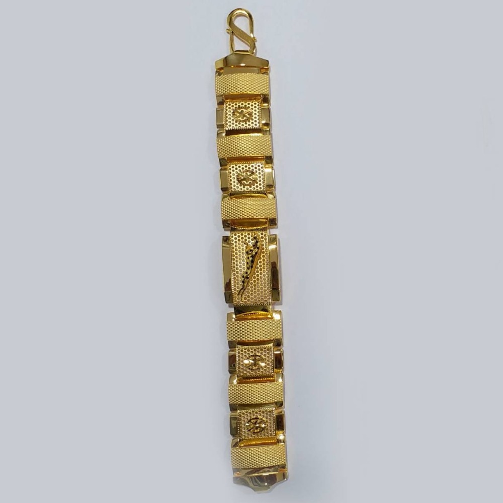916 gold jaguar logo design bracelet