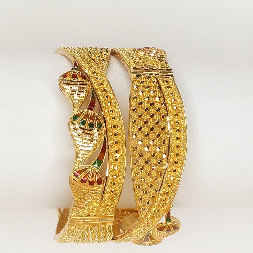 916 Gold Hallmark Colorful Stone Bangle