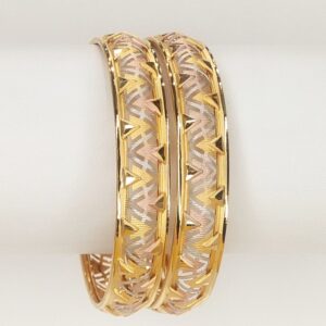 22KT Gold Hallmarked Bangles With Rhodium