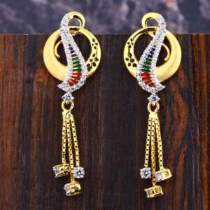 22CT Gold Cz Women's Fancy Hallmark  Jhummar Earring LFE361