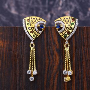 22CT Gold Cz Women's delicate Hallmark  Jhummar Earring LFE359