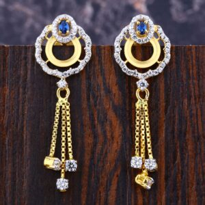 22CT Gold Cz Women's Classic Hallmark  Jhummar Earring LFE357