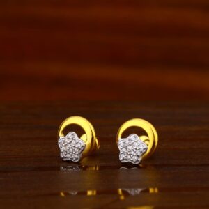 22CT Gold CZ Hallmark Stylish Ladies Tops Earrings LTE303