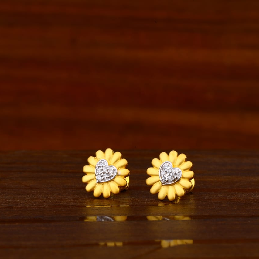 22CT Gold CZ Hallmark Delicate Ladies Tops Earrings LTE299