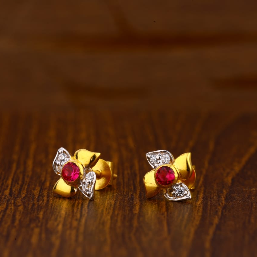 22CT Gold CZ Ladies Tops Earrings LTE95