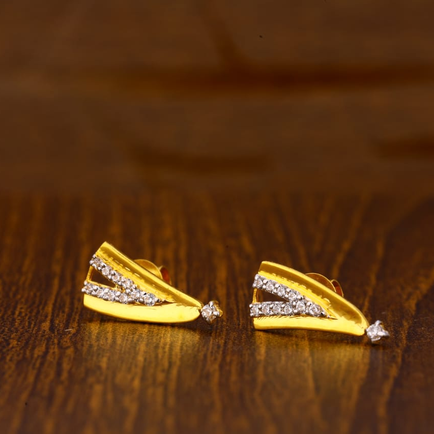 22CT Gold CZ Ladies Tops Earrings LTE103