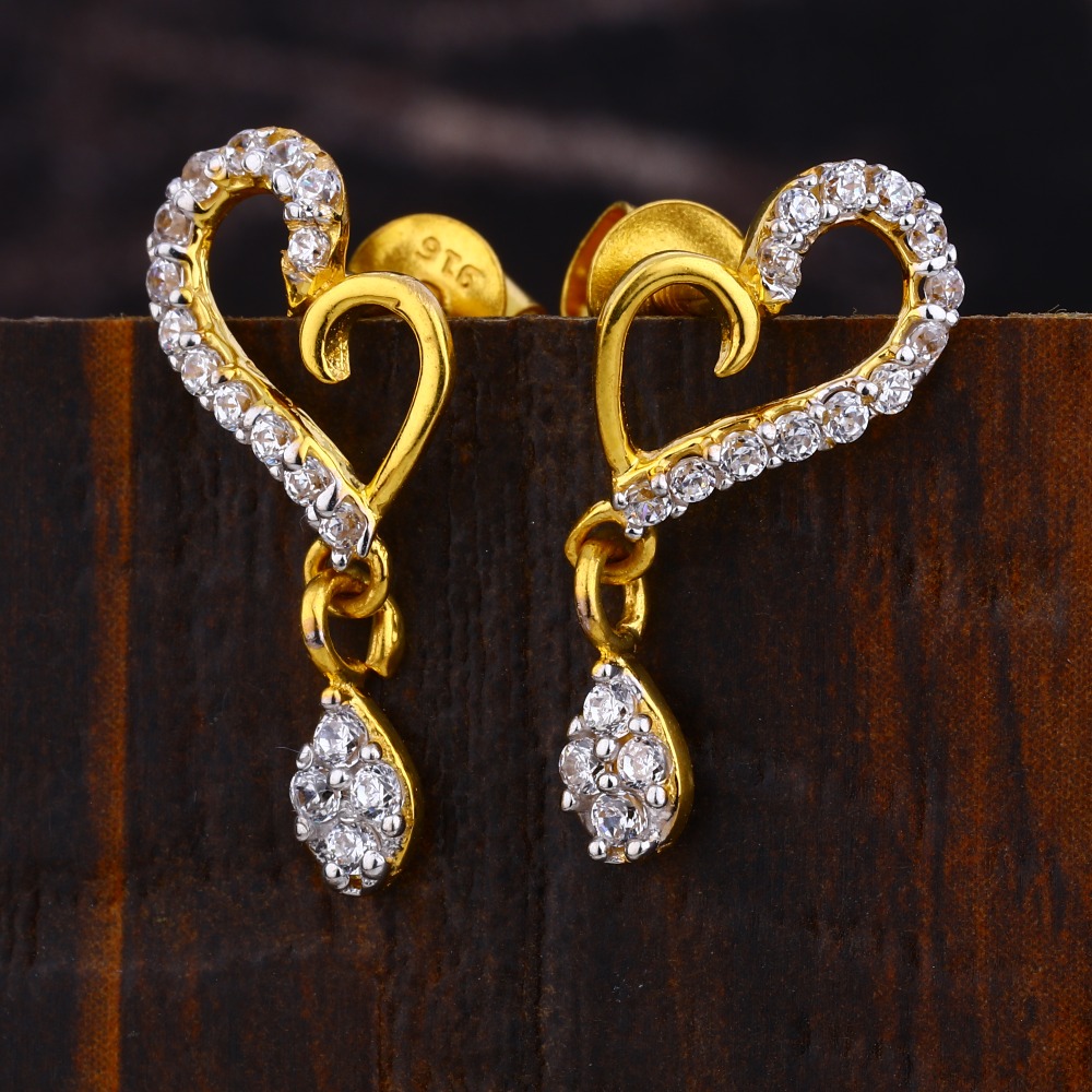 22CT Gold Cz Women's  Exclusive Hallmark Jhummar Earring LFE388