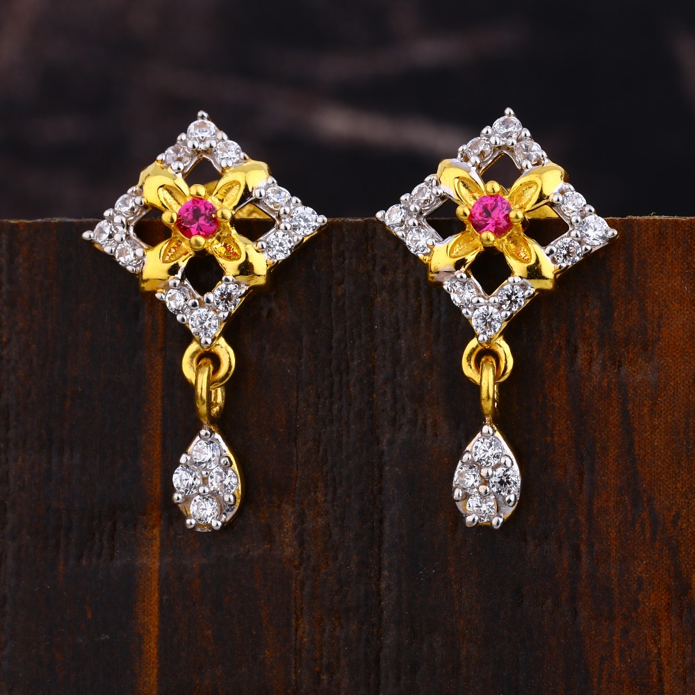 22CT Gold cz Women's hallmark Jhummar Earring LFE385